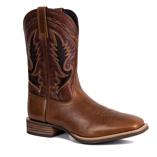 Palitutu PLT103603 Men's Western Cowboy Boots - Full Grain Leather, Square Toe