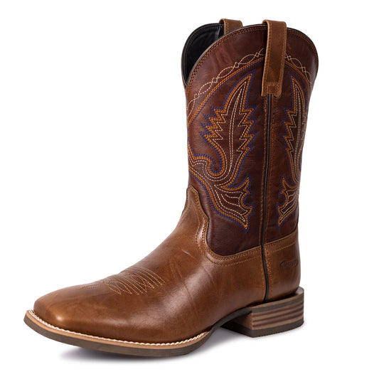 Palitutu PLT103602 Men's Western Cowboy Boots - Full Grain Leather, Square Toe