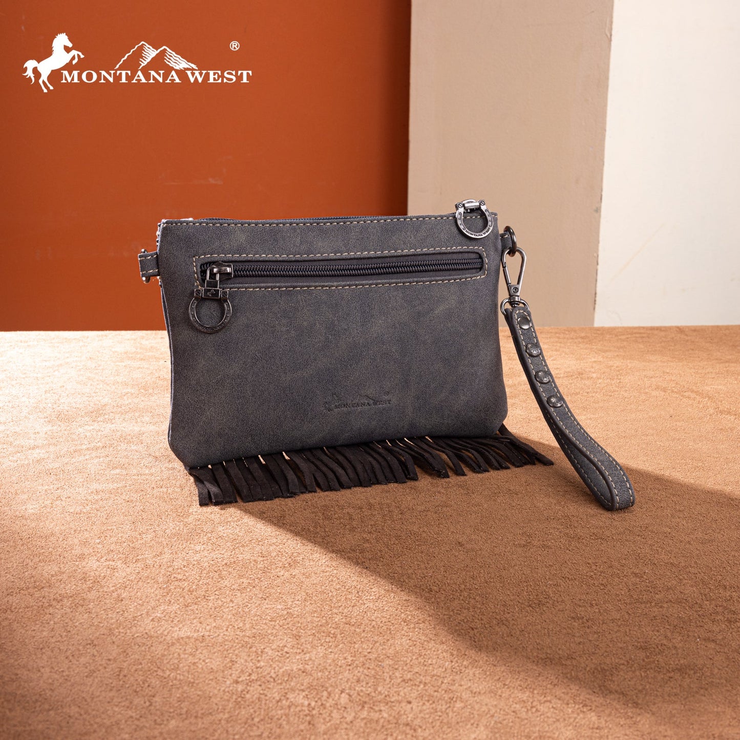 MW1340-181 Montana West Fringe Collection Clutch/Crossbody