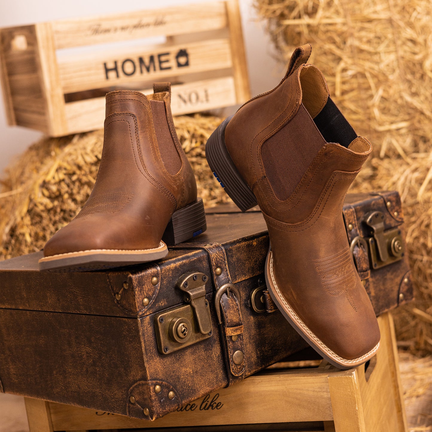 Palitutu JOE Men's Chelsea Western Boot Full-grain Leather PLT803602