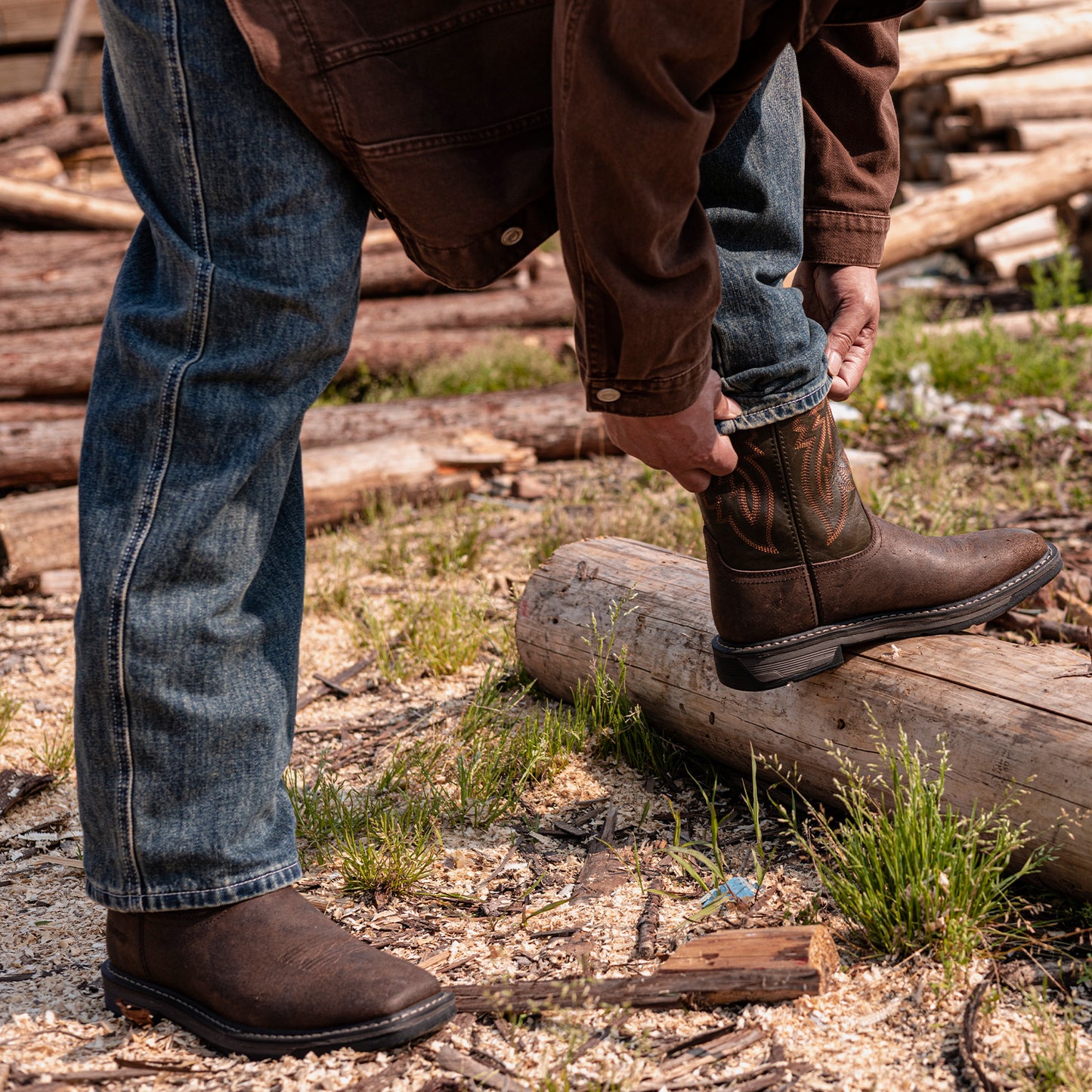 Palitutu PLT403604 Men's Work Boots - Full Grain Leather, Square Toe