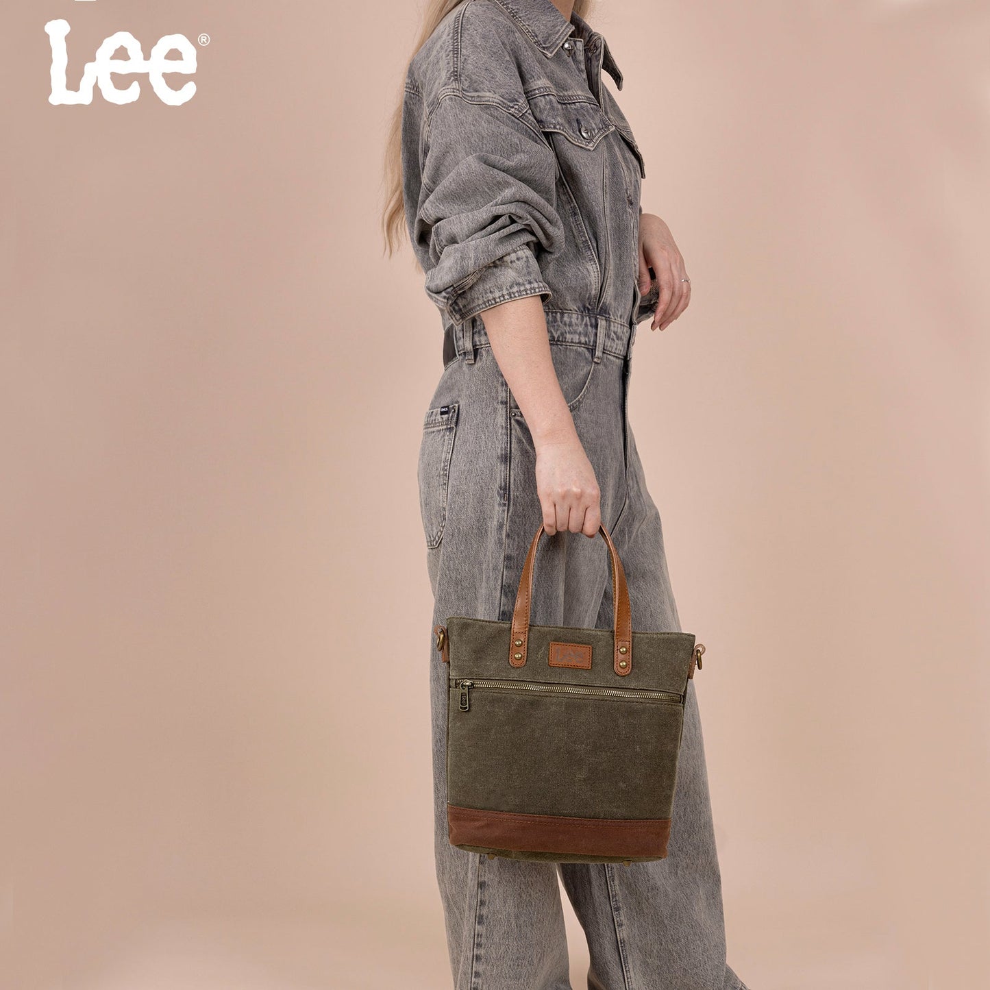 LEE51-004 LEE Denim Waxed Canvas Tote/Shoulder Bag/Crossbody
