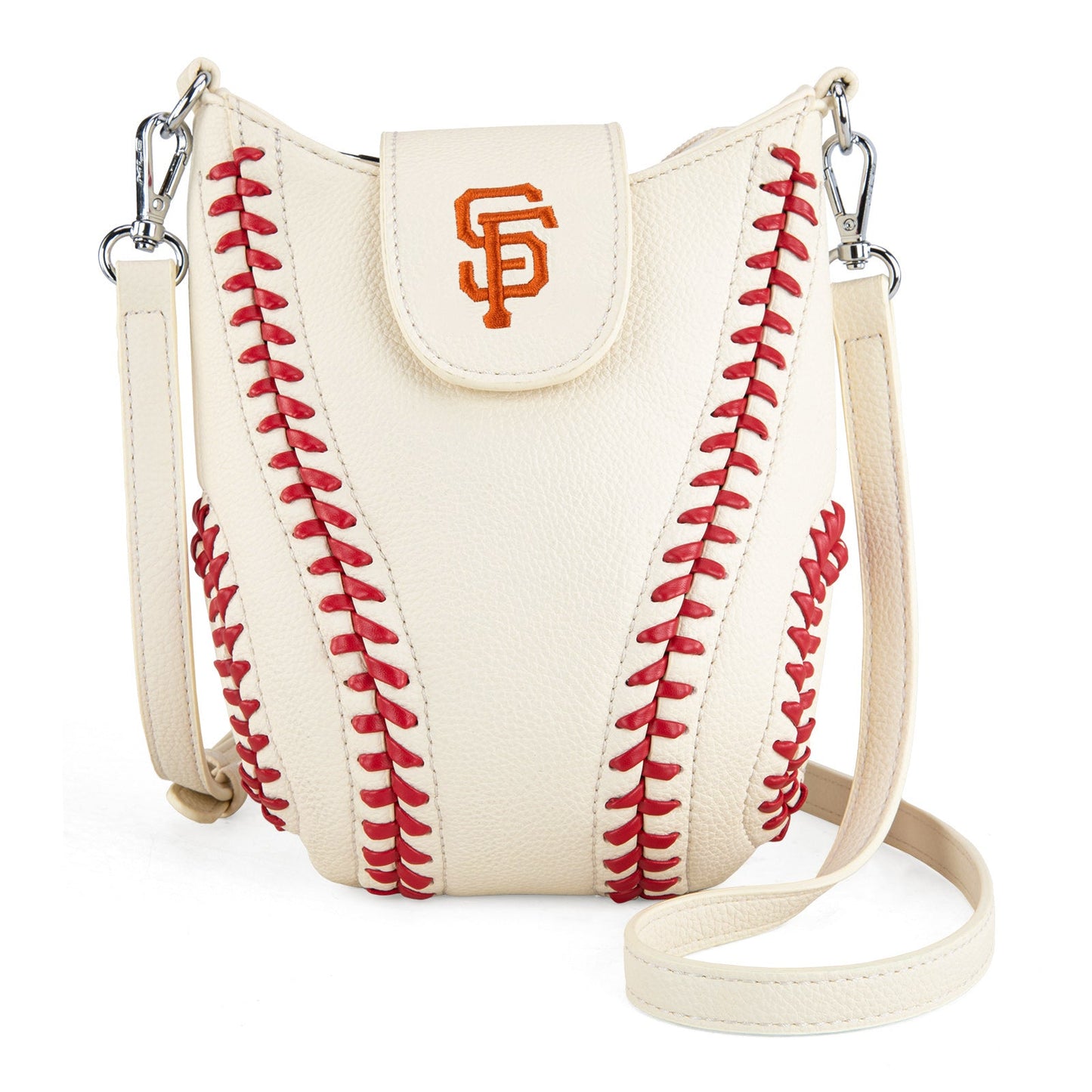 MLB-SF105 MLB San Francisco Giants Team Baseball Stitch Crossbody - Beige