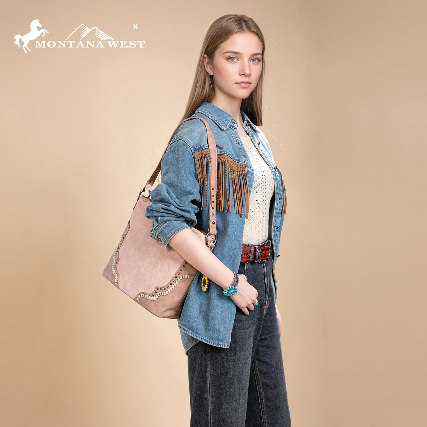 MW1335G-918 Montana West Embossed Collection Hobo Shoulder Bag