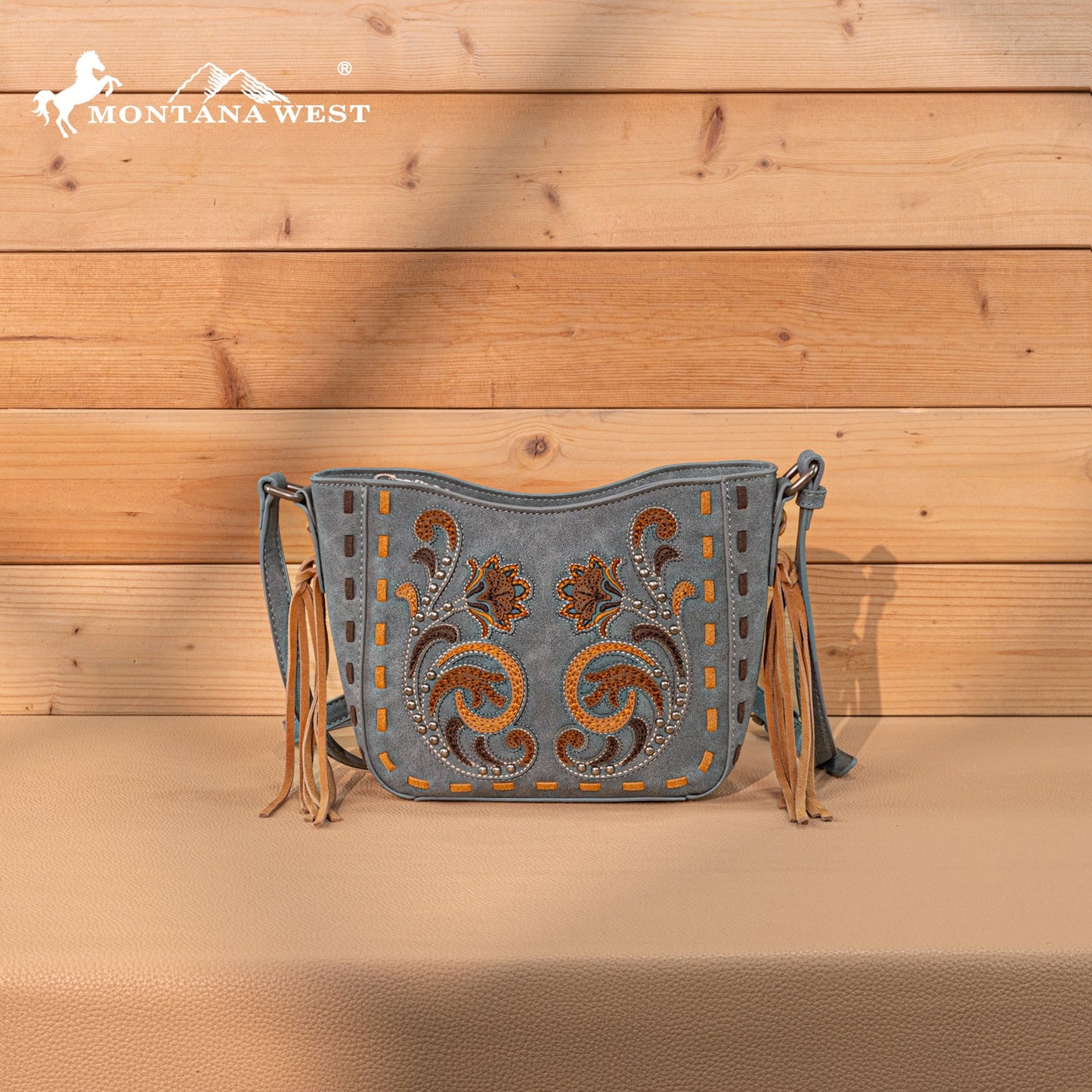 MW1348-8360 Montana West Embroidered Crossbody