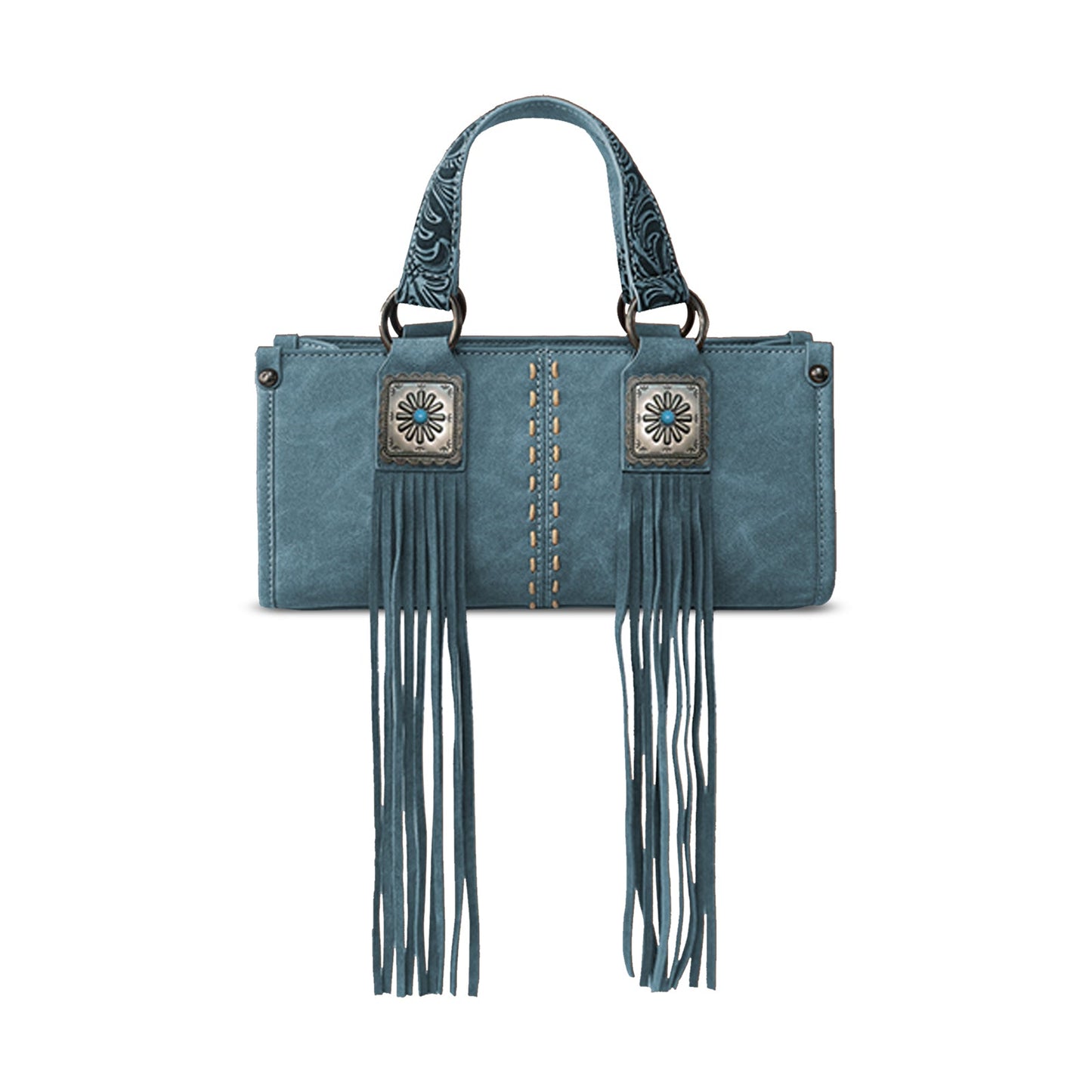 MW1351-888 Montana West Western Fringe Concho Collection Mini Crossbody Bag -Jean