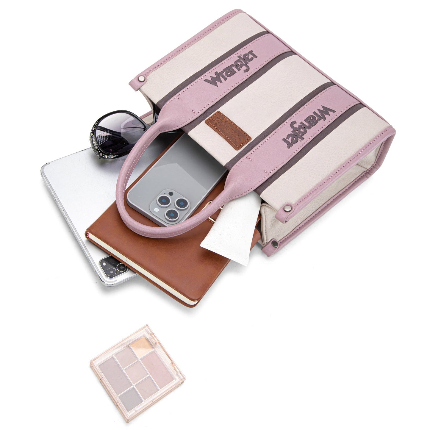 WG208-8120SDPK Wrangler Color Block Tote/Crossbody - Dark Pink