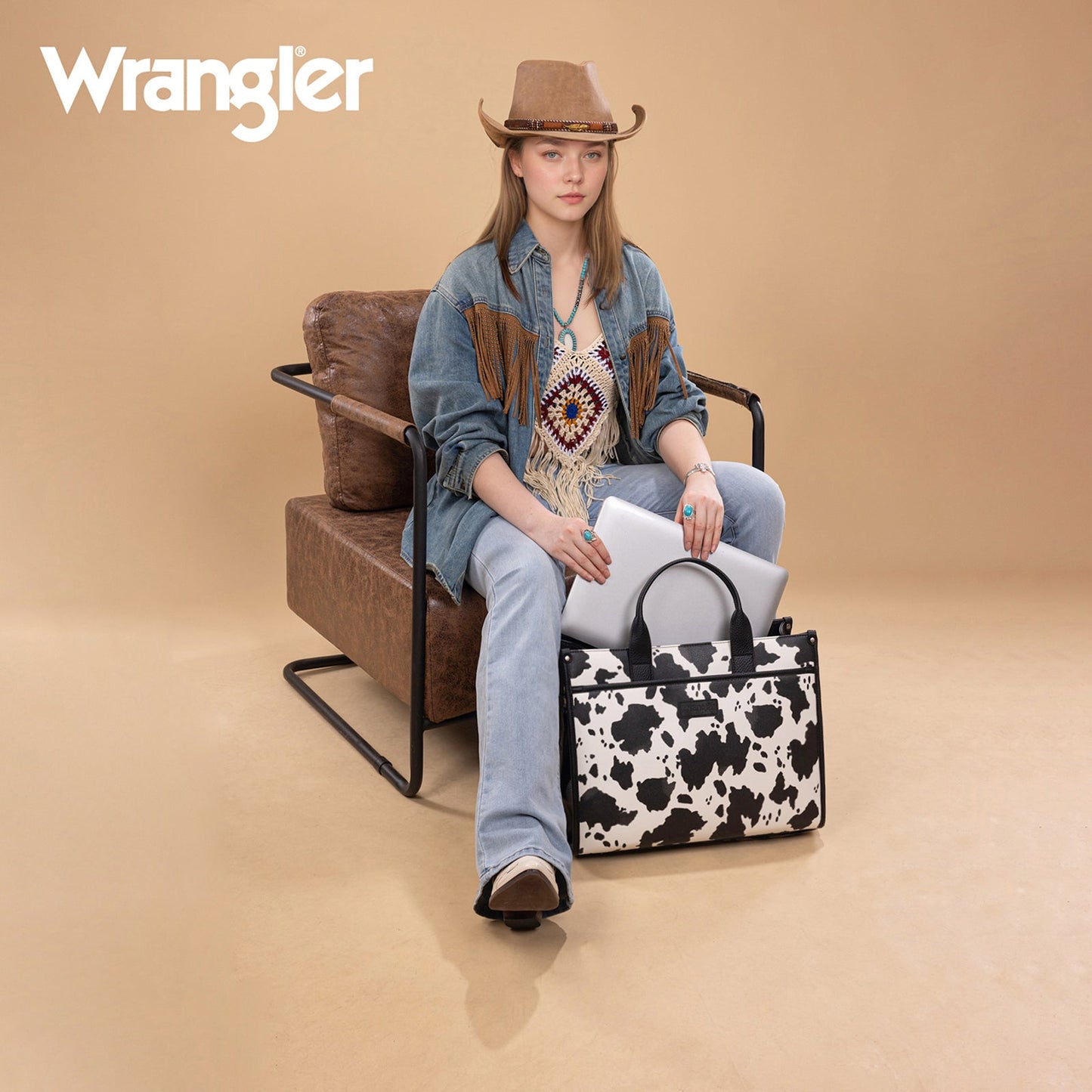 WG288-8119 Wrangler Carry-All Large Tote Work Tote /Crossbody - Cow-Black