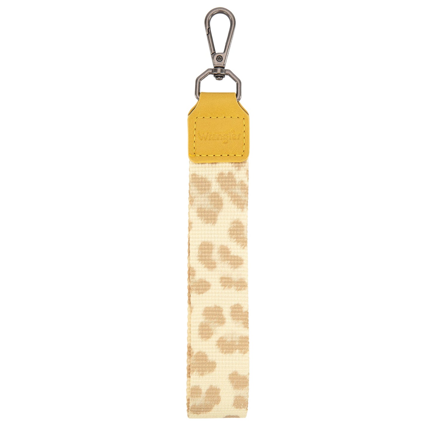WG366-W114 Wrangler Leopard Print Dual Pouch Wristlet with Zipper Round Case- Yellow