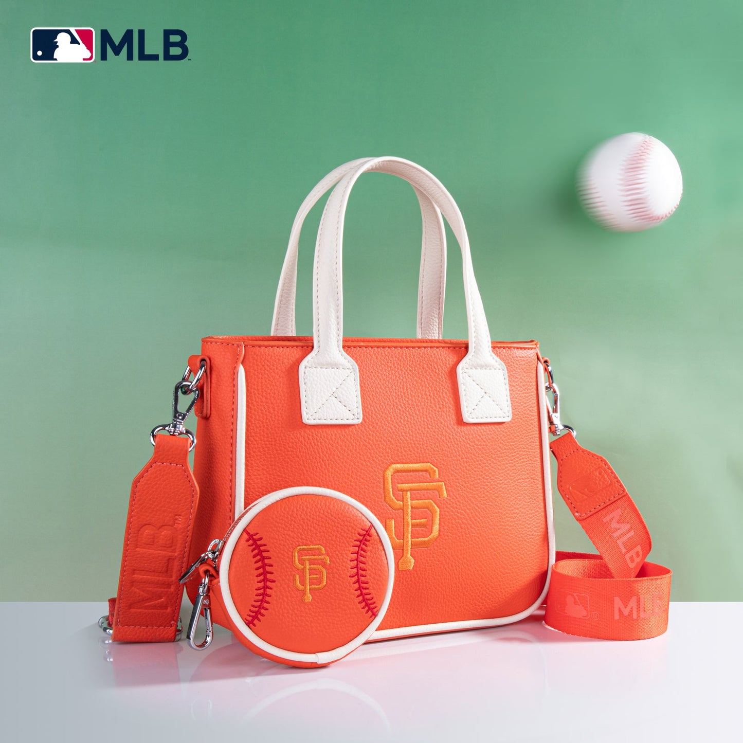 MLB-SF103 MLB San Francisco Giants Team Tote/Crossbody with Baseball Coin Pouch