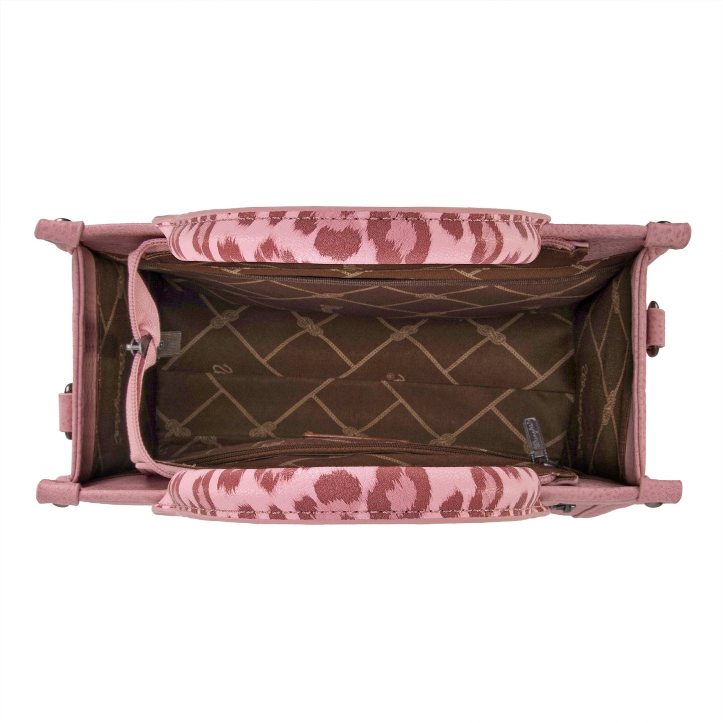 WG102-8120S Wrangler Leopard Print Concealed Carry Tote/Crossbody - Pink