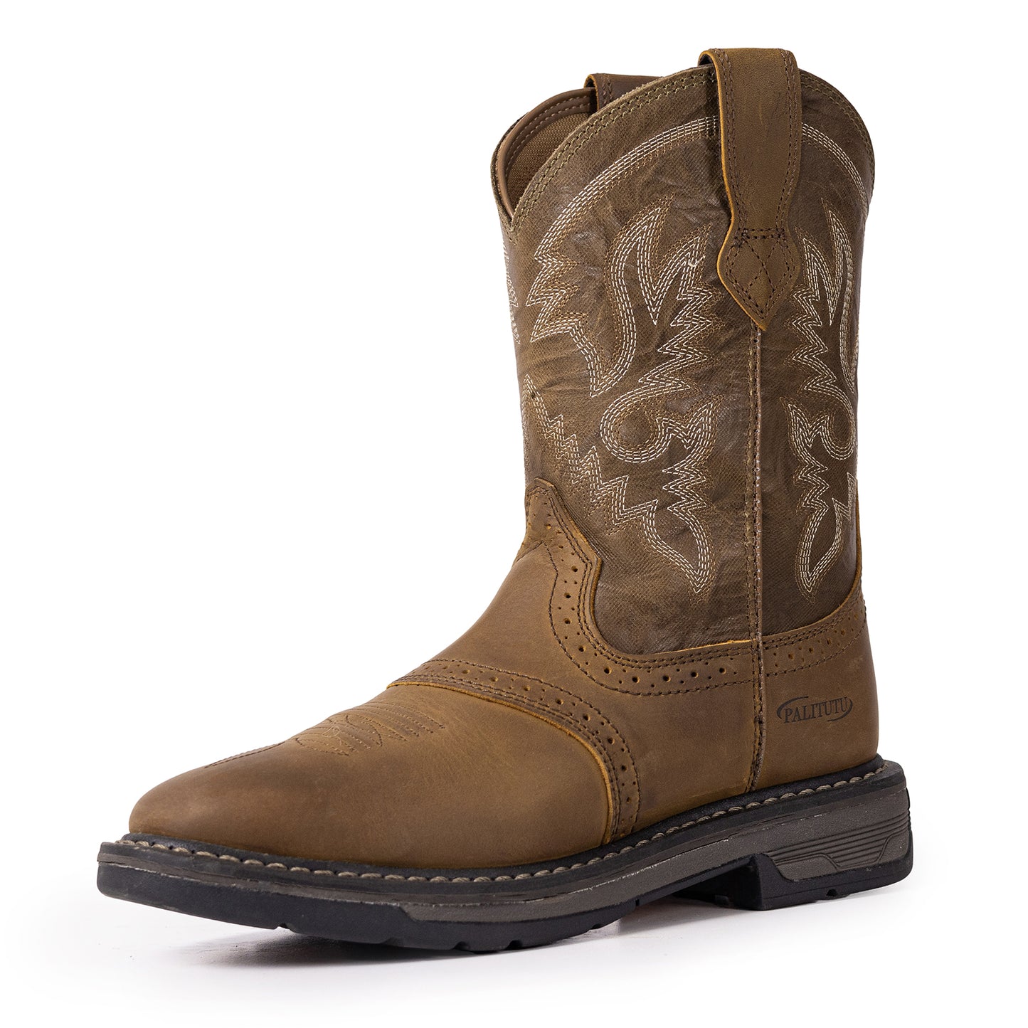 Palitutu PLT403605 Men's Work Boots - Full Grain Leather, Round Toe
