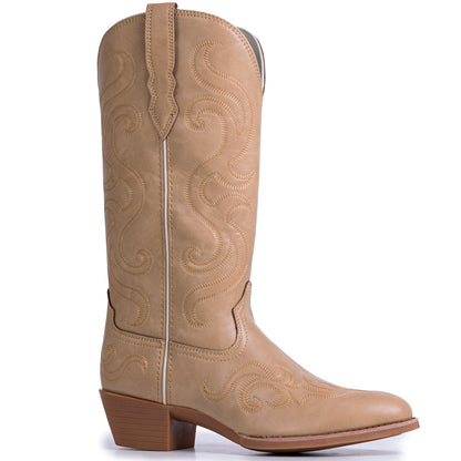 Palitutu PLT703602A Women's Western Cowgirl Boots - PU Leather, Round Toe