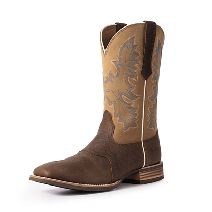 Palitutu PLT103608 Men's Western Cowboy Boots - Full Grain Leather, Square Toe