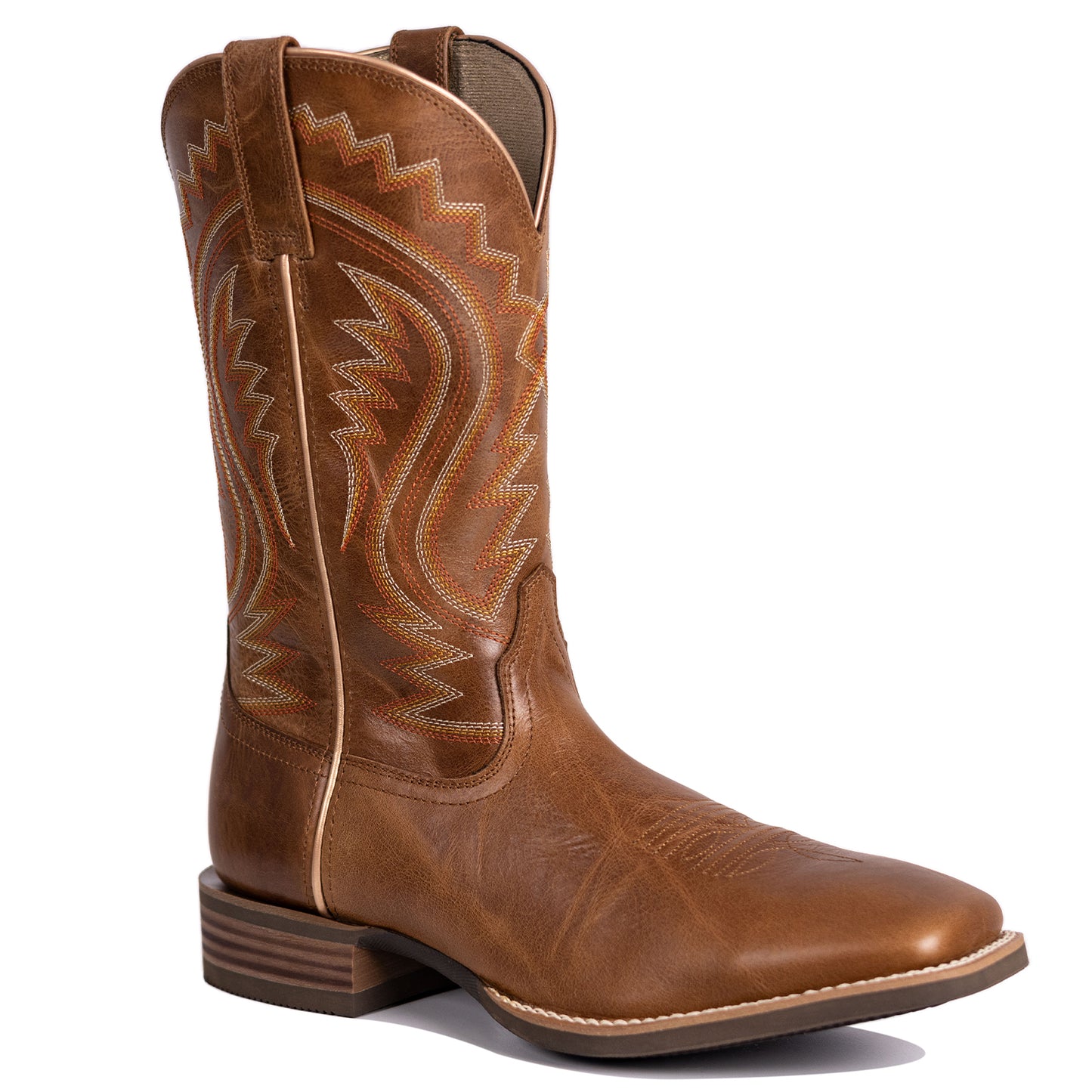 Palitutu PLT103605 Men's Western Cowboy Boots - Full Grain Leather, Square Toe