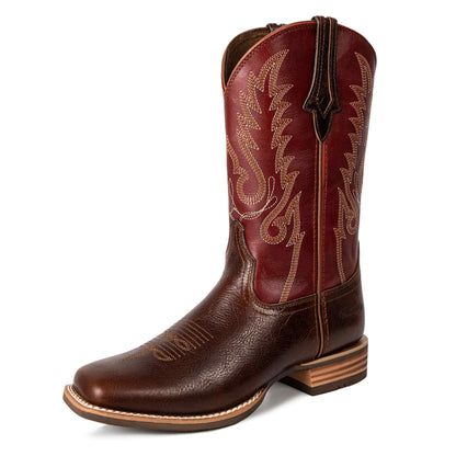 Palitutu PLT203607 Women's Western Cowgirl Boots - Full Grain Leather, Square Toe