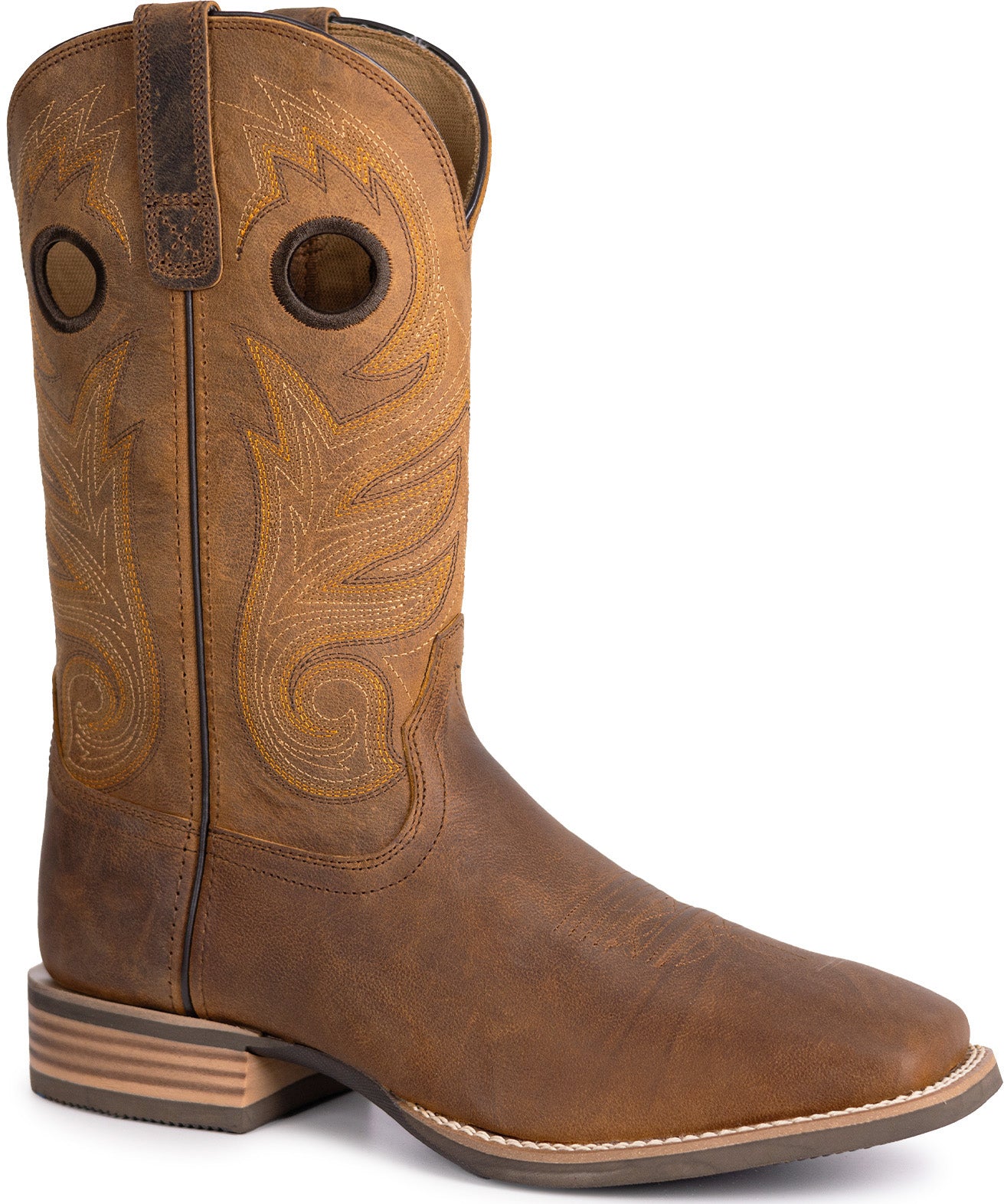 Palitutu PLT103609 Men's Western Cowboy Boots - Full Grain Leather, Square Toe