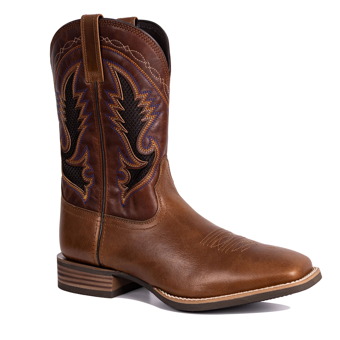 Palitutu PLT103603 Men's Western Cowboy Boots - Full Grain Leather, Square Toe