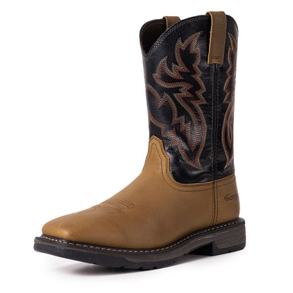 Palitutu PLT403603 Men's Work Boots - Full Grain Leather, Square Toe