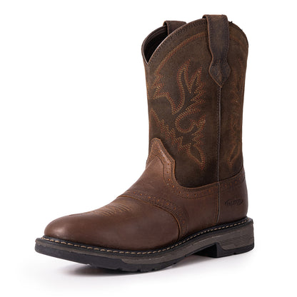 Palitutu PLT403606 Men's Work Boots - Full Grain Leather, Round Toe