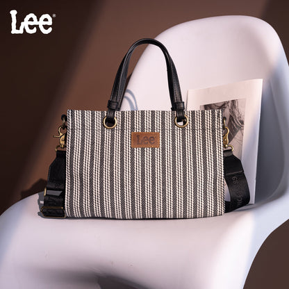 LEE55-001  LEE Striped Collection Canvas Carry-All Tote Bag