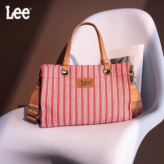 LEE55-001  LEE Striped Collection Canvas Carry-All Tote Bag
