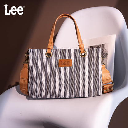 LEE55-001  LEE Striped Collection Canvas Carry-All Tote Bag
