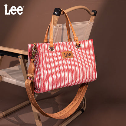 LEE55-001  LEE Striped Collection Canvas Carry-All Tote Bag
