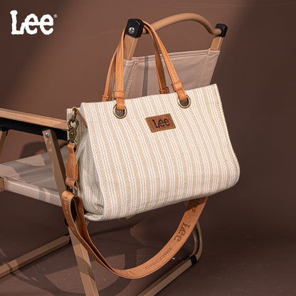 LEE55-001  LEE Striped Collection Canvas Carry-All Tote Bag