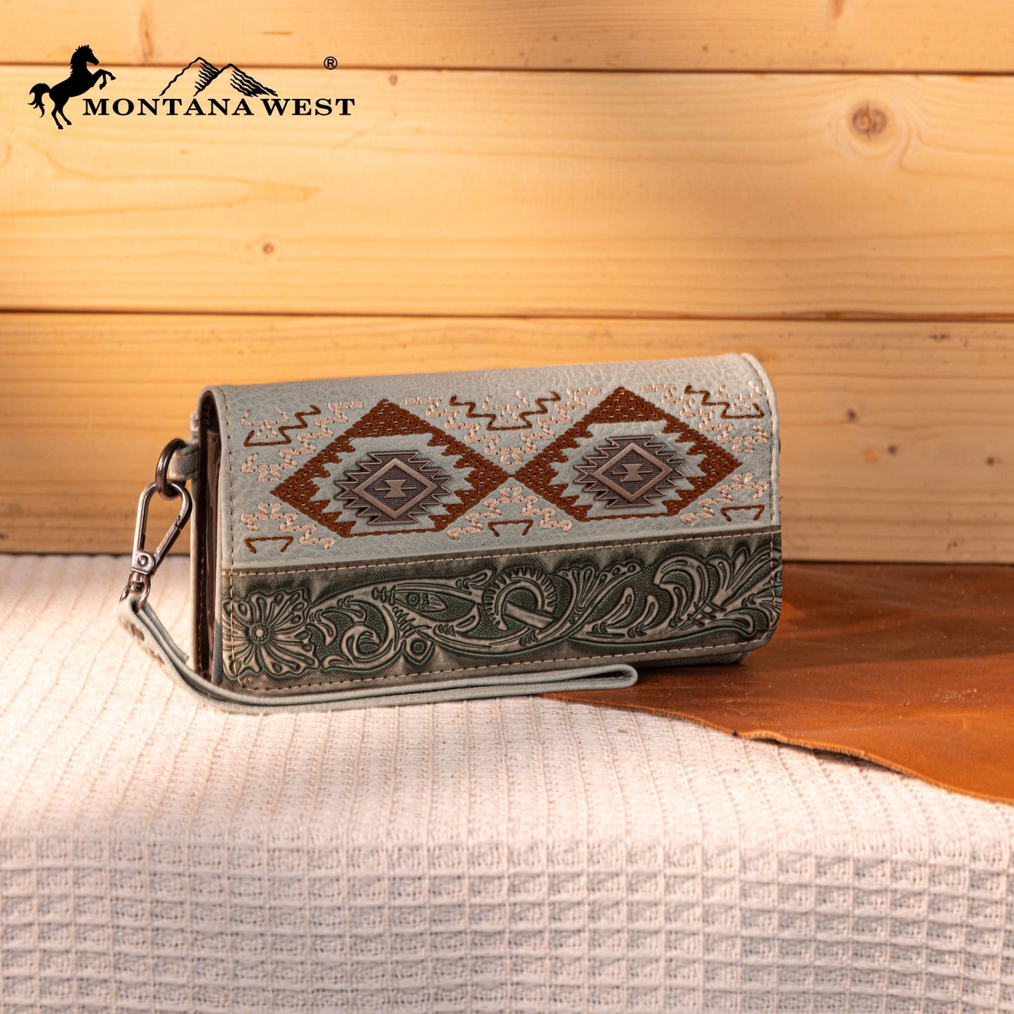 MW1330-W018 Montana West Tooled Embroidered Collection Wallet