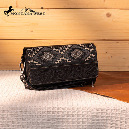 MW1330-W018 Montana West Tooled Embroidered Collection Wallet