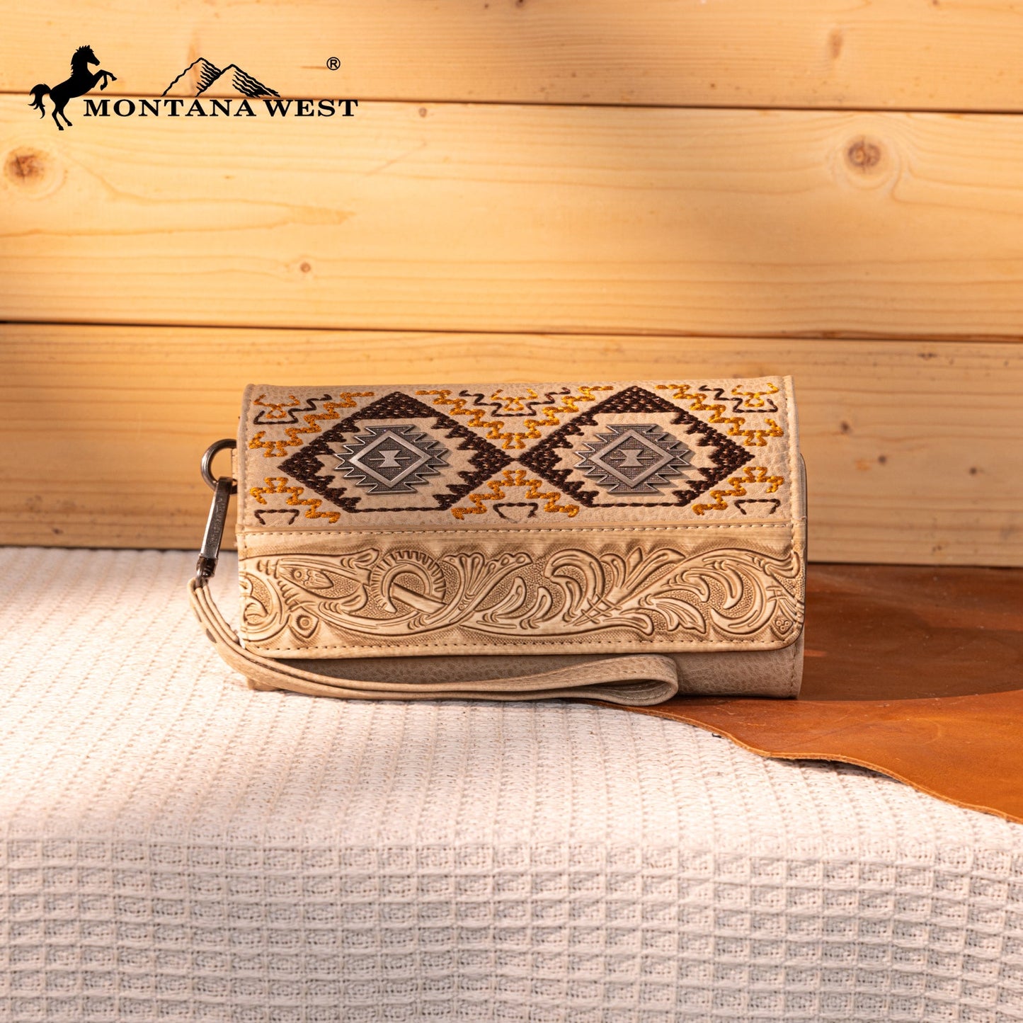 MW1330-W018 Montana West Tooled Embroidered Collection Wallet