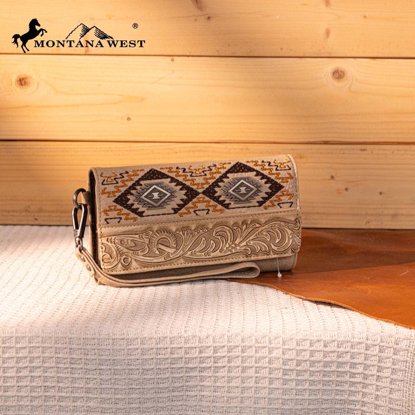 MW1330-W018 Montana West Tooled Embroidered Collection Wallet