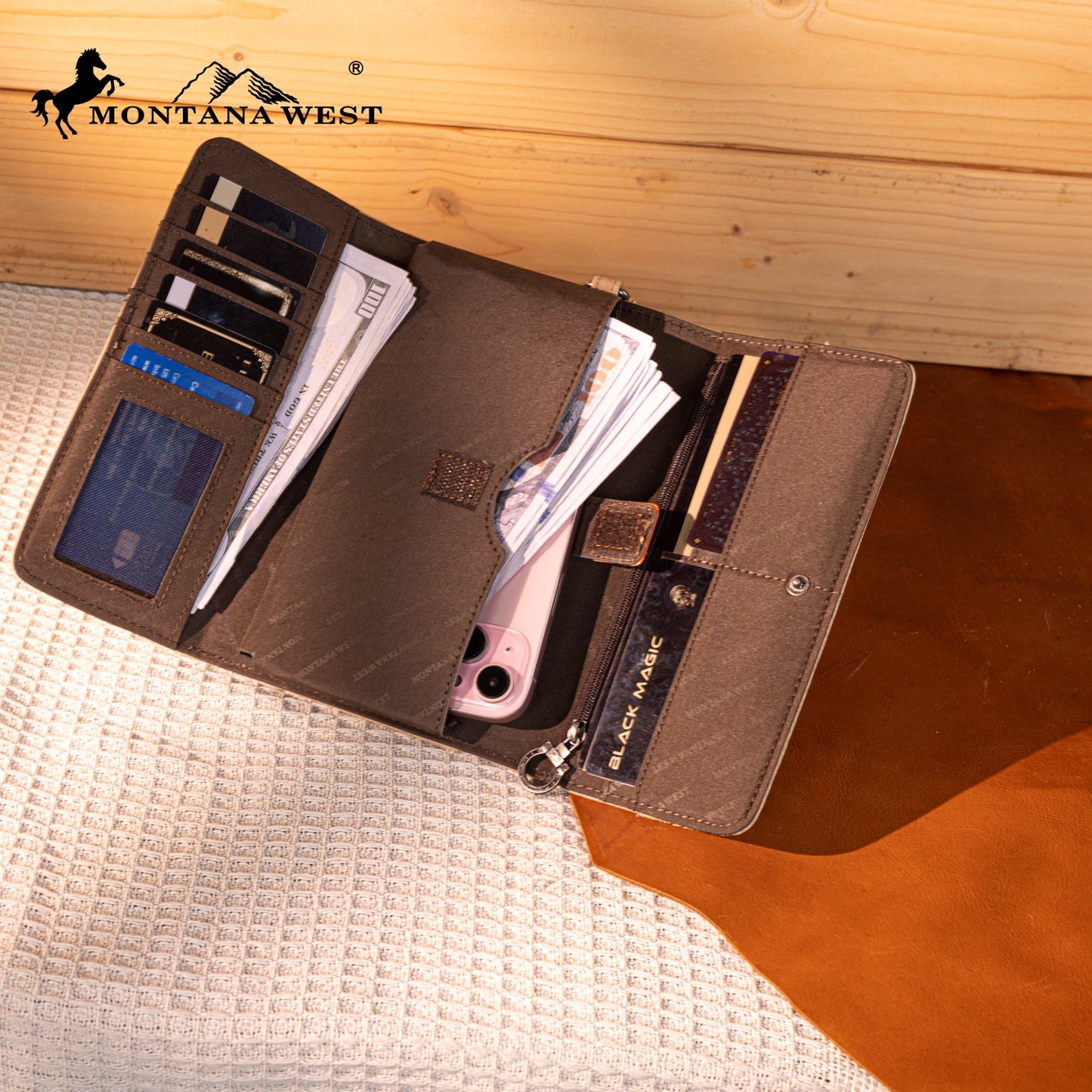 MW1330-W018 Montana West Tooled Embroidered Collection Wallet