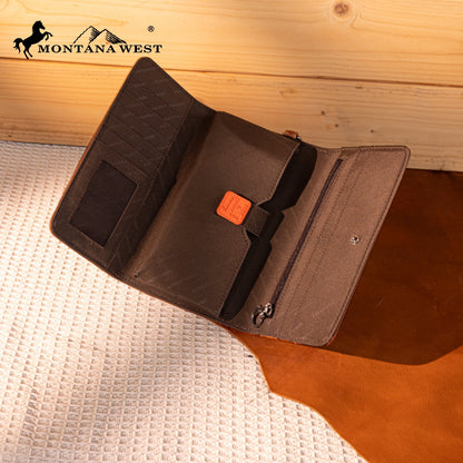MW1330-W018 Montana West Tooled Embroidered Collection Wallet