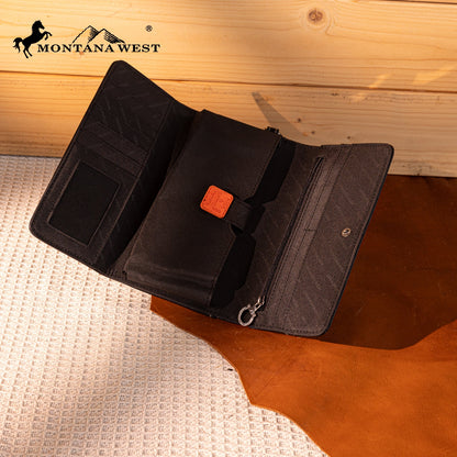 MW1330-W018 Montana West Tooled Embroidered Collection Wallet