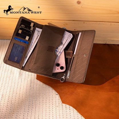 MW1330-W018 Montana West Tooled Embroidered Collection Wallet