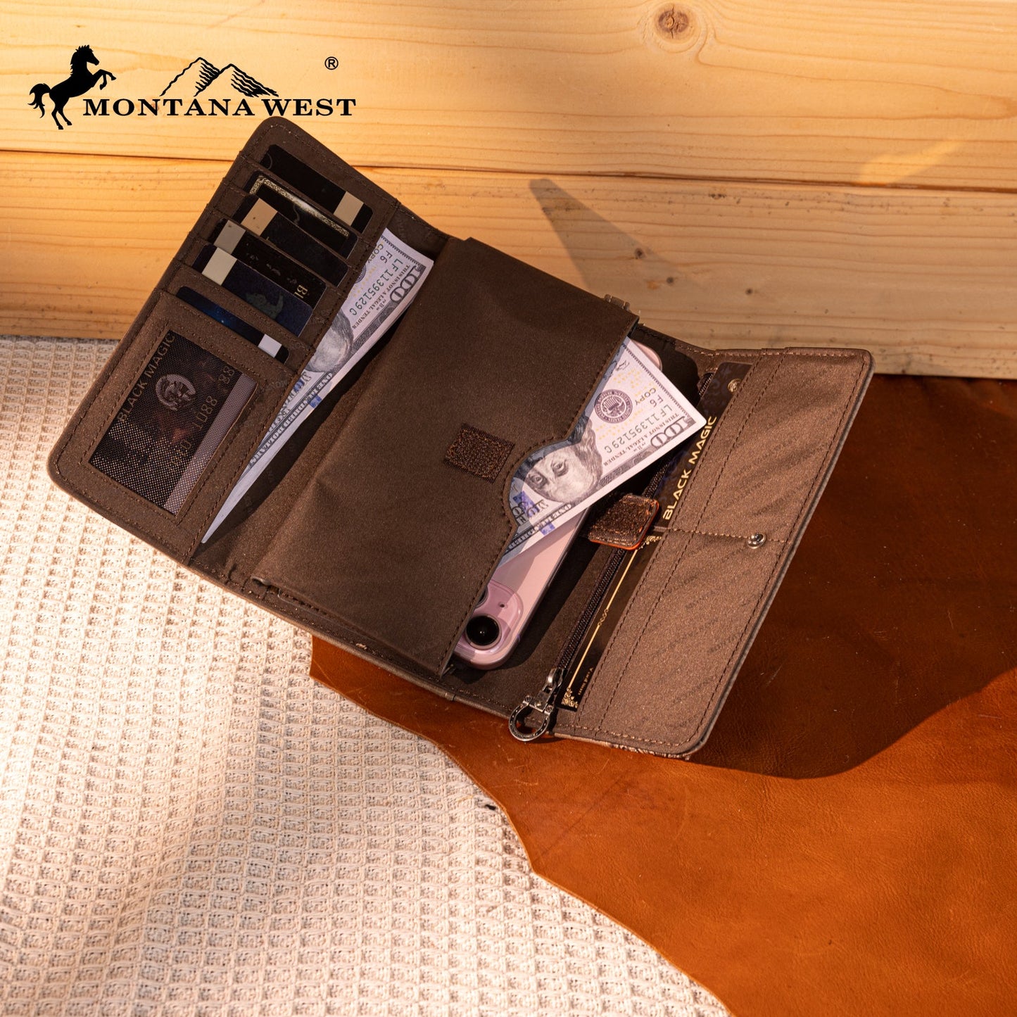MW1330-W018 Montana West Tooled Embroidered Collection Wallet