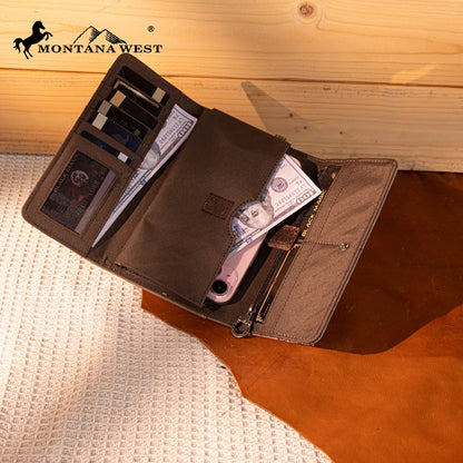 MW1330-W018 Montana West Tooled Embroidered Collection Wallet