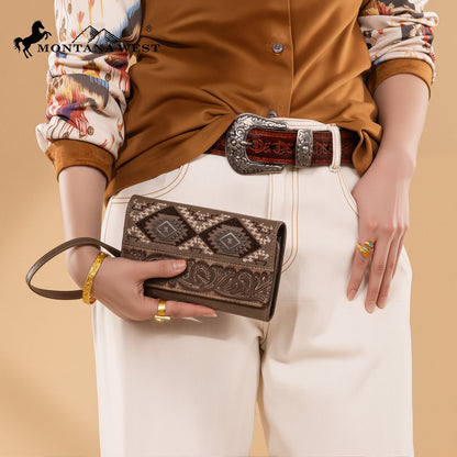 MW1330-W018 Montana West Tooled Embroidered Collection Wallet