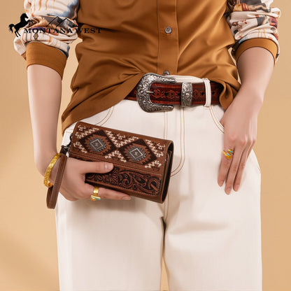 MW1330-W018 Montana West Tooled Embroidered Collection Wallet