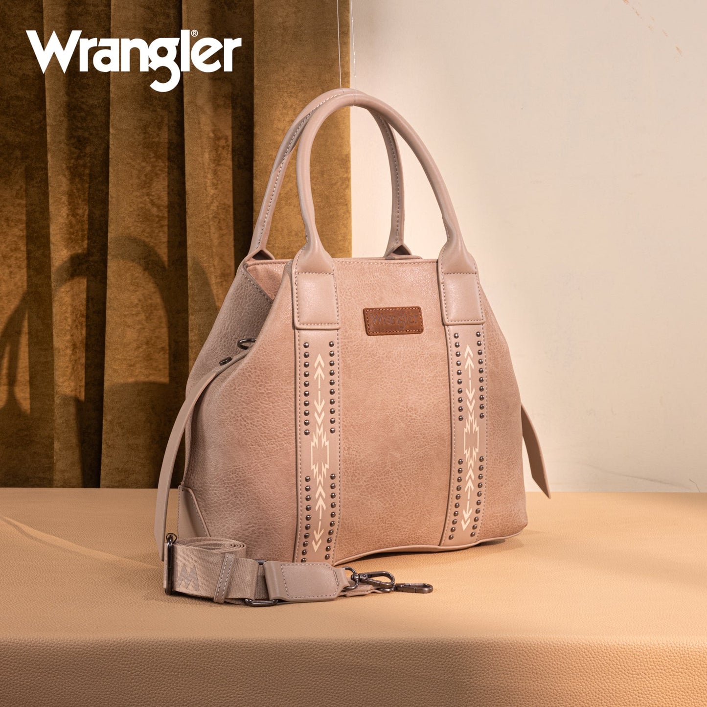 WG199-1824 Wrangler Carry-All Aztec Expandable Tote/Crossbody -Tan