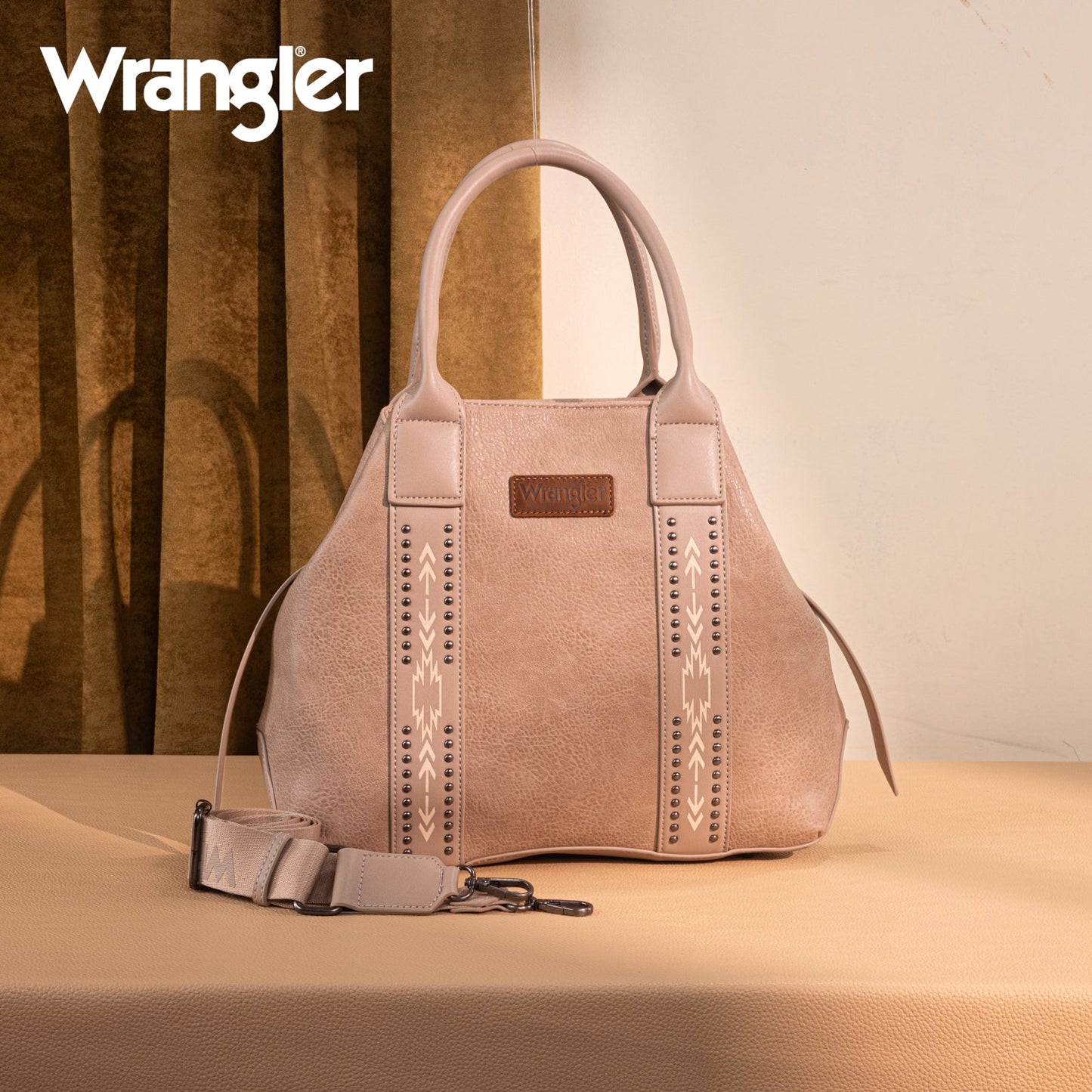 WG199-1824 Wrangler Carry-All Aztec Expandable Tote/Crossbody -Tan