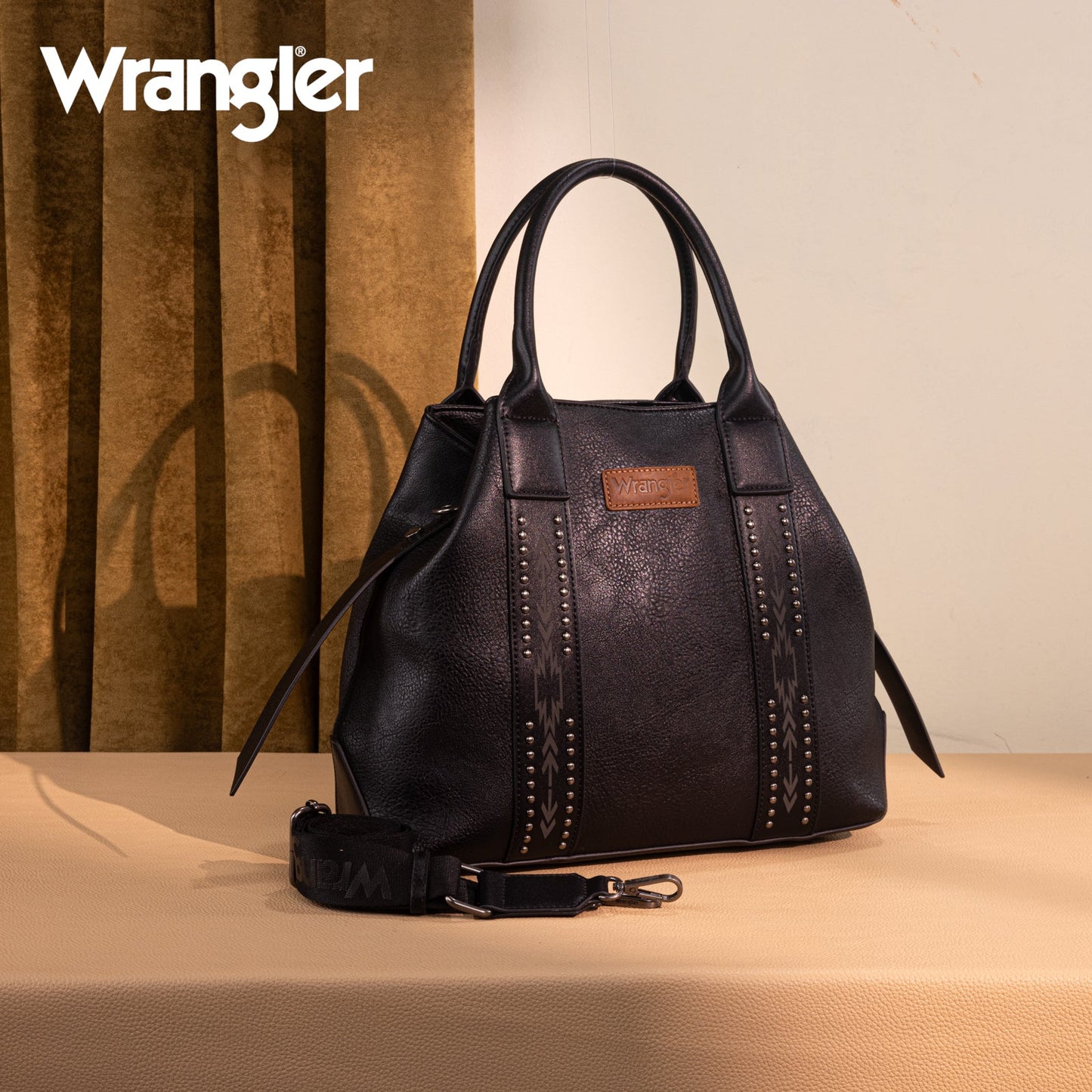 WG199-1824 Wrangler Carry-All Aztec Expandable Tote/Crossbody -Black
