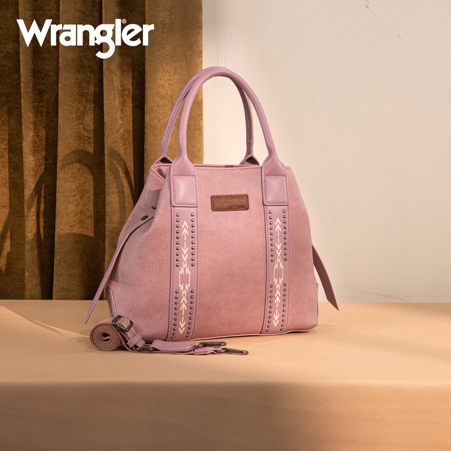 WG199-1824 Wrangler Carry-All Aztec Expandable Tote/Crossbody -Dark Pink