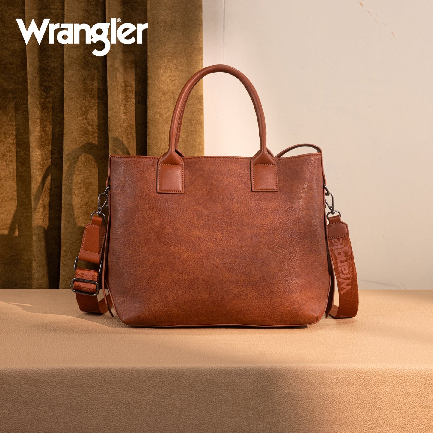 WG199-1824 Wrangler Carry-All Aztec Expandable Tote/Crossbody -Brown
