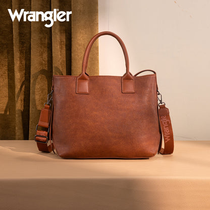 WG199-1824 Wrangler Carry-All Aztec Expandable Tote/Crossbody -Brown