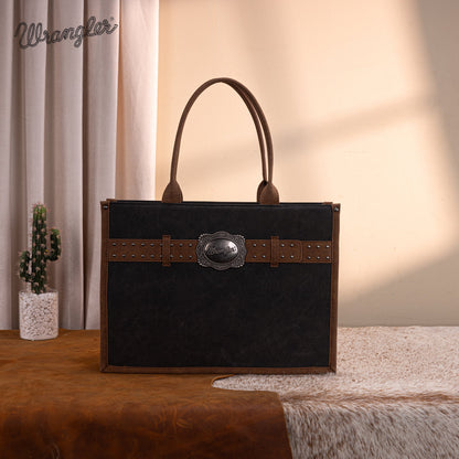WG250G-8119BK   Wrangler Buckle Concealed Carry Large Tote-Black