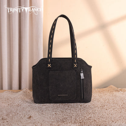 TR199G-8260  Trinity Ranch Genuine Hair-On Cowhide Tooled Concealed Carry Tote