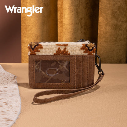 WG226-W069  Wrangler Aztec Print Card Wallet -Brown